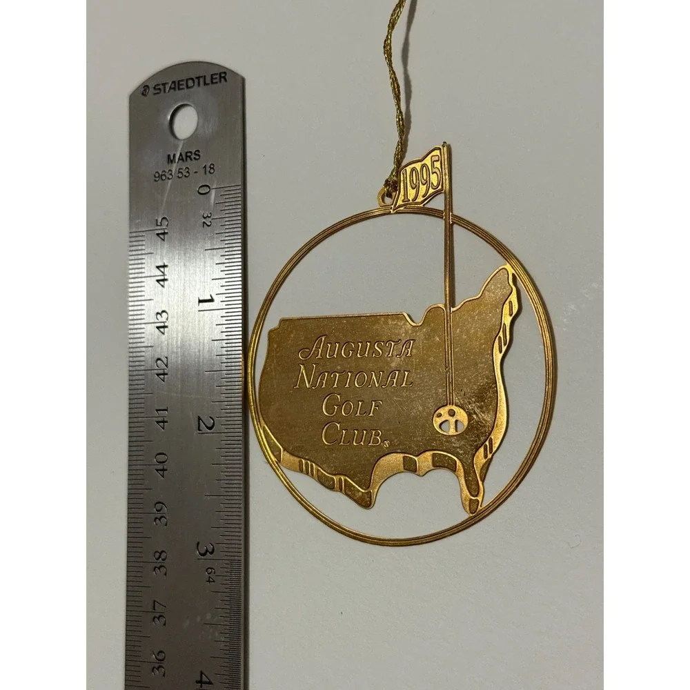 VERY RARE 1995‎ MASTERS 24k GOLD PLATE GOLF AUGUSTA NATIONAL CHRISTMAS ORNAMENT